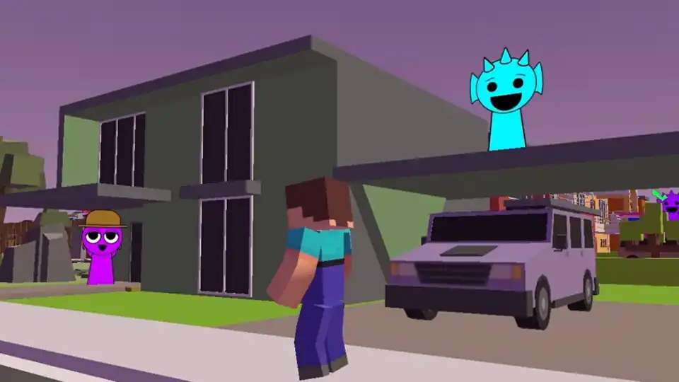 Noob In Search Of Sprunki - fnaf.games Game